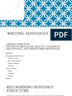 ELC231 WEEK 1 Writing Sentences