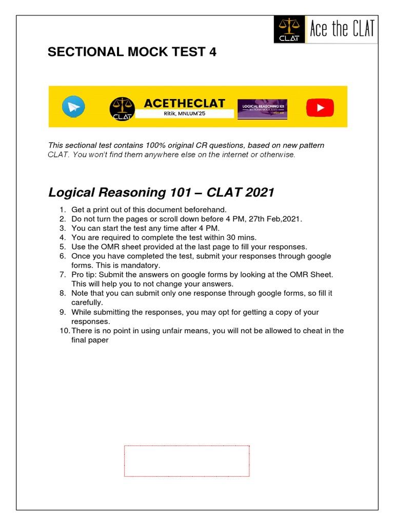 CLAT Logical Reasoning Mock Test 4 | PDF | Bail