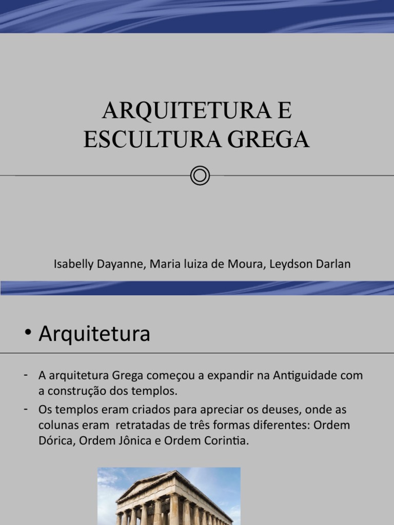 Arquitetura e Escultura Grega | PDF | Arte