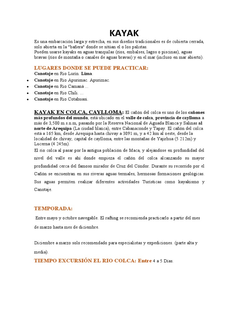 KAYAK | PDF | Kayac | Río