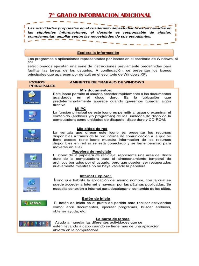 Actividades de Tecnología 7mo Grado | PDF | Archivo de computadora ...