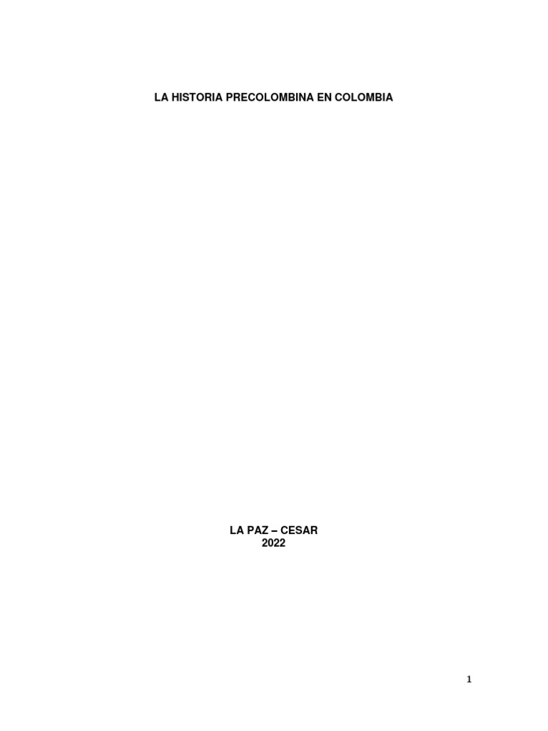 La Historia Precolombina En Colombia Pdf Era Precolombina Pueblos