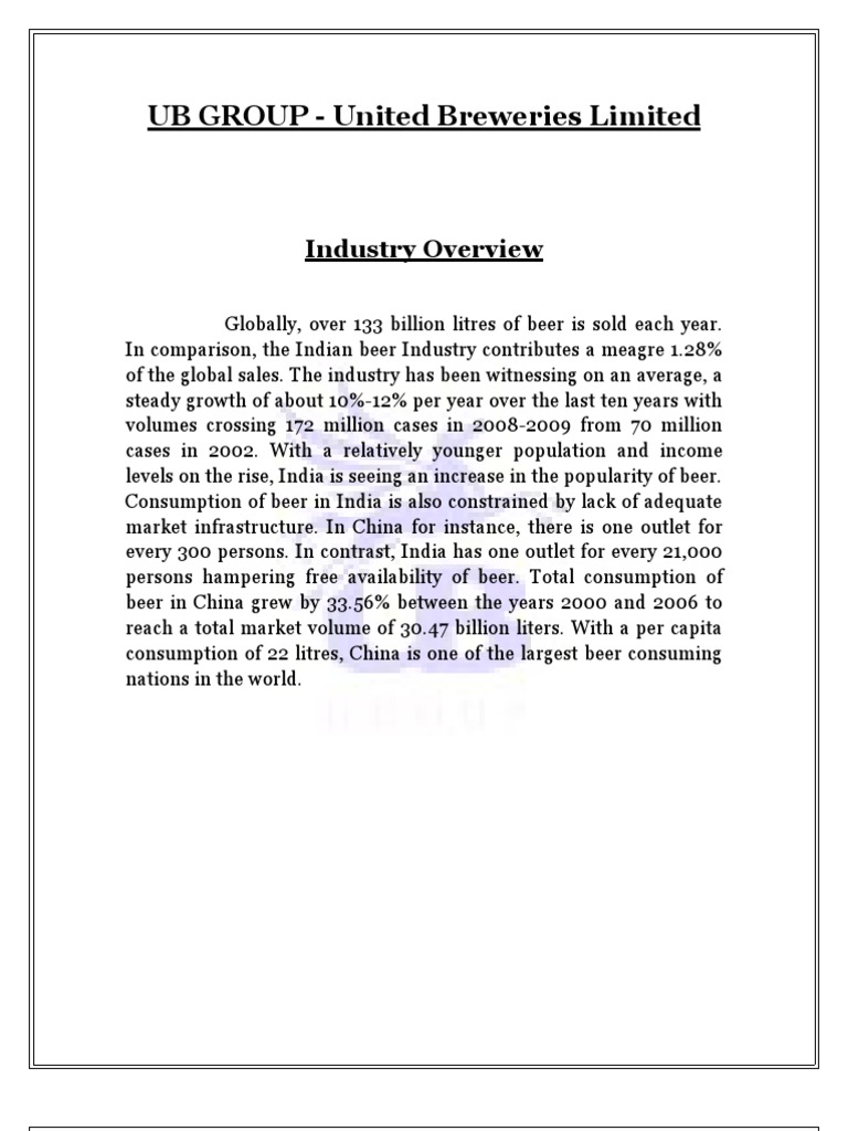 Indian Beer Market Overview: UB Group | PDF