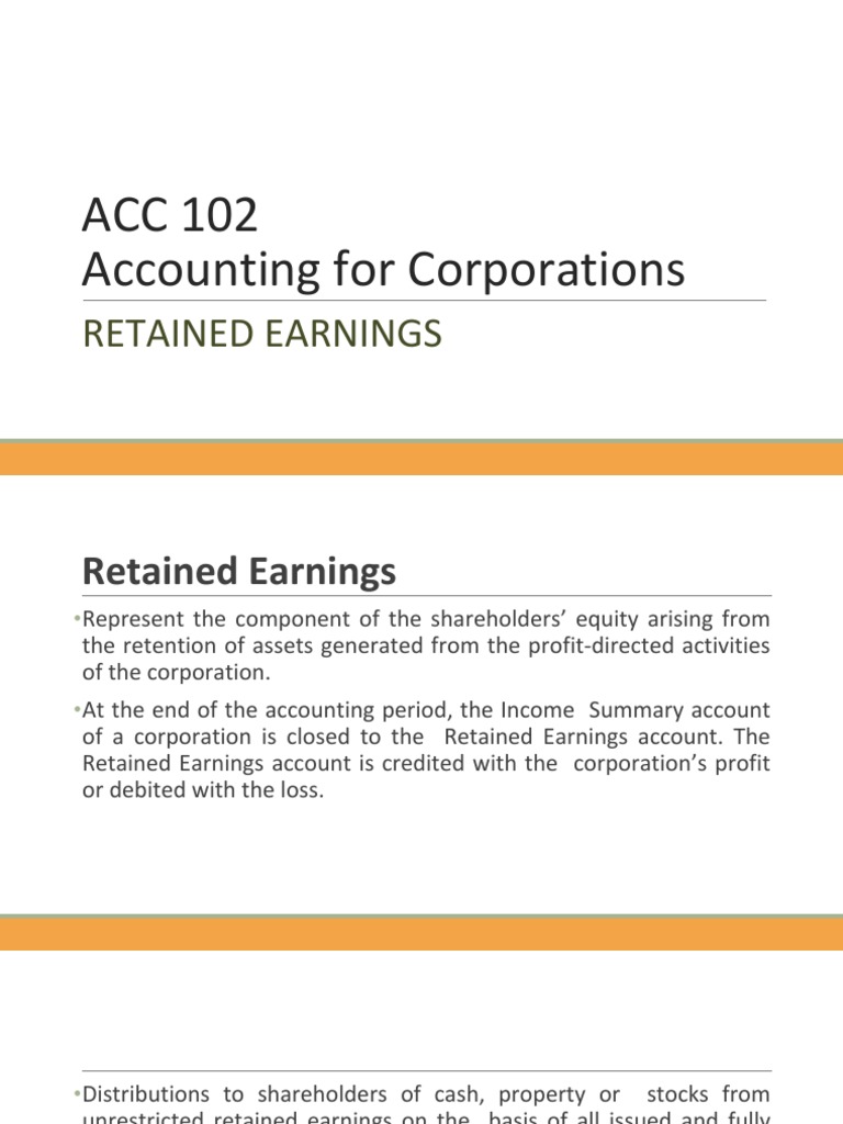 Retained Earnings | PDF | Dividend | Retained Earnings