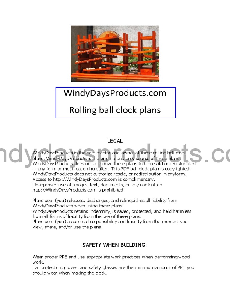 Rolling Ball Clock Plans PDF