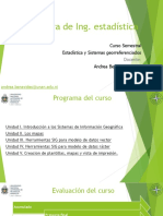 Carrera de Ing. Estadística: Curso Semestral Estadística y Sistemas Georreferenciados Andrea Benavides Fierro
