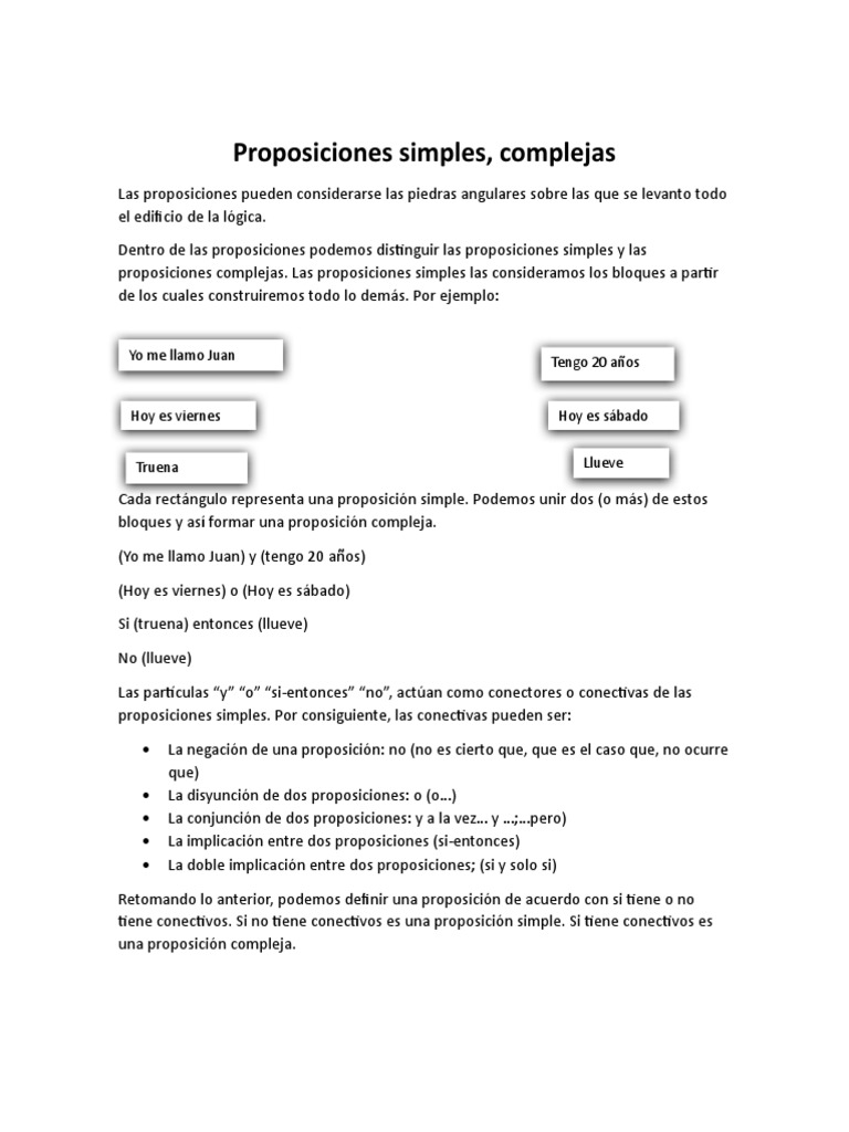 Proposiciones Simples y Complejas | PDF
