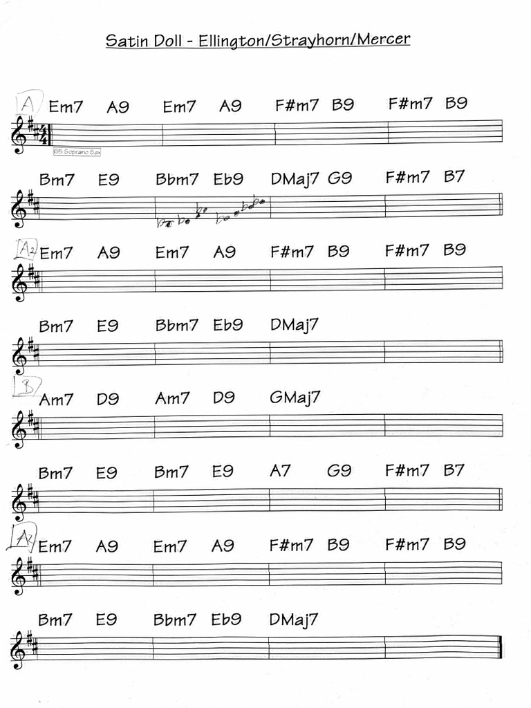 Satin Doll Chords PDF