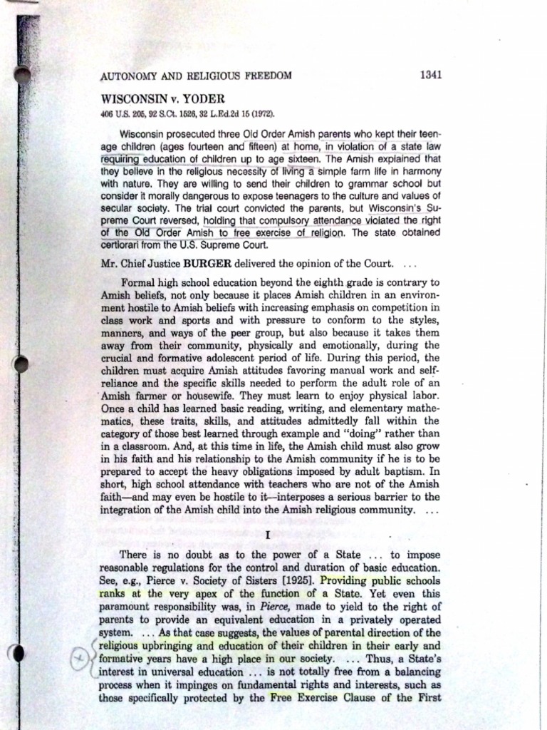 WISCONSIN V YODER PDF