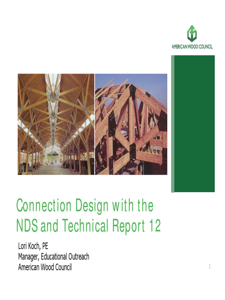 Awc Wood Connection Design Des330 1 Slide Per Page PDF Screw