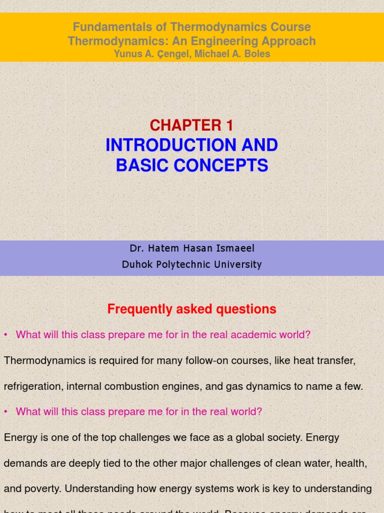 Thermodynamics Chapter 1 Overview | PDF | Temperature | Thermodynamics