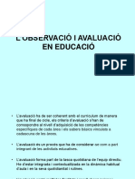 Lobservació I Avaluació en Educació