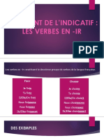 Le Présent de Lindicatif Les Verbes en - Ir