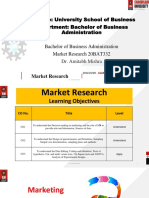 Bachelor of Business Administration Market Research Learning Objectives