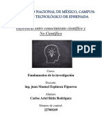 Diferencia Entre Conocimiento Científico y No Científico