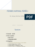 Fi̇z4001 Katihal Fi̇zi̇ği̇-I