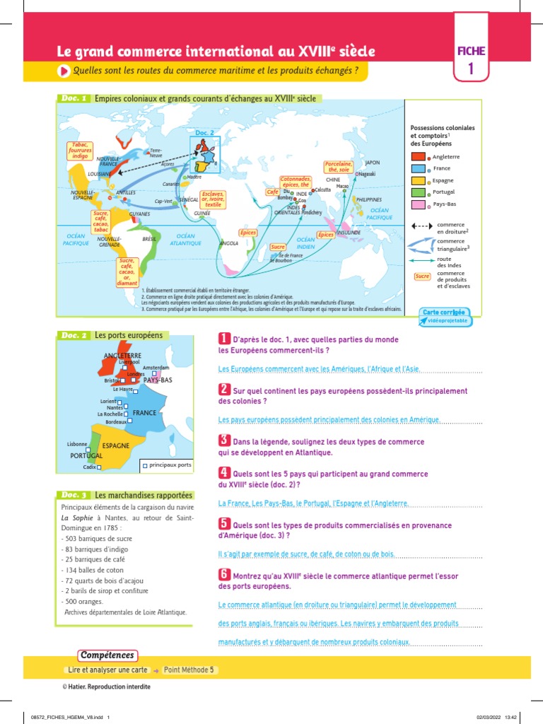 Quel Schéma Intégré à Une Composition Sur L afrique Bac Es Corriges Fiches Activites HG EMC 4e Ed2022pdf | PDF | Histoire de  l'esclavage | Plantation
