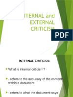 Internal and External Criticism