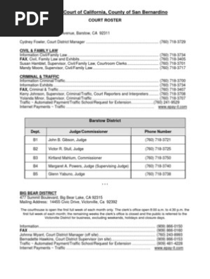 Phone List SB | PDF | Conservatorship | Judge