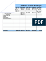 Controle Diário de Despesas (Totalização Semanal e Mensal)