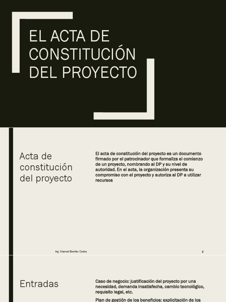 Guía del Acta de Constitución del Proyecto | PDF | Presupuesto | Business