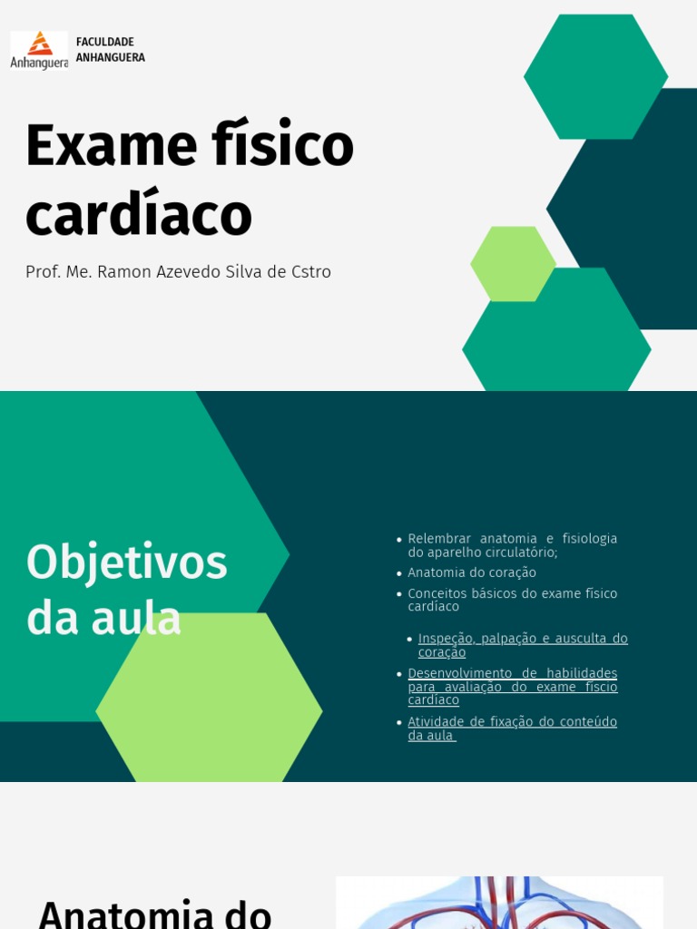 .Exame Fisico Cardiovascular | PDF | Sistema circulatório | Coração