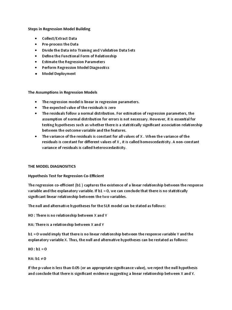 Regression Model Building Steps | PDF | Coefficient Of Determination ...