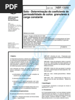 NBR13292 (1995) - Solo-Determinação Do Coeficiente de Permeabilidade de Solos Granulares À Carga Con