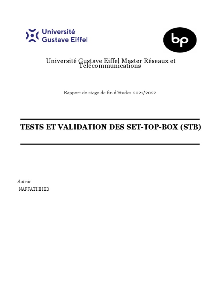 Validation des Set-Top-Box et Réseaux | PDF | Wi-Fi | Télécommunications