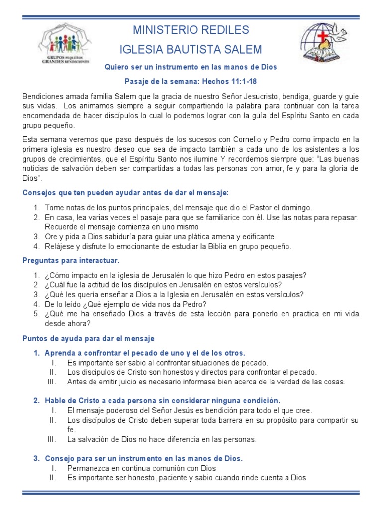 Mensaje para Rediles Semana #6 | PDF | Dios | Fe