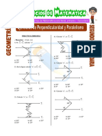 Ejercicios de Perpendicularidad y Paralelismo para Segundo de Secundaria