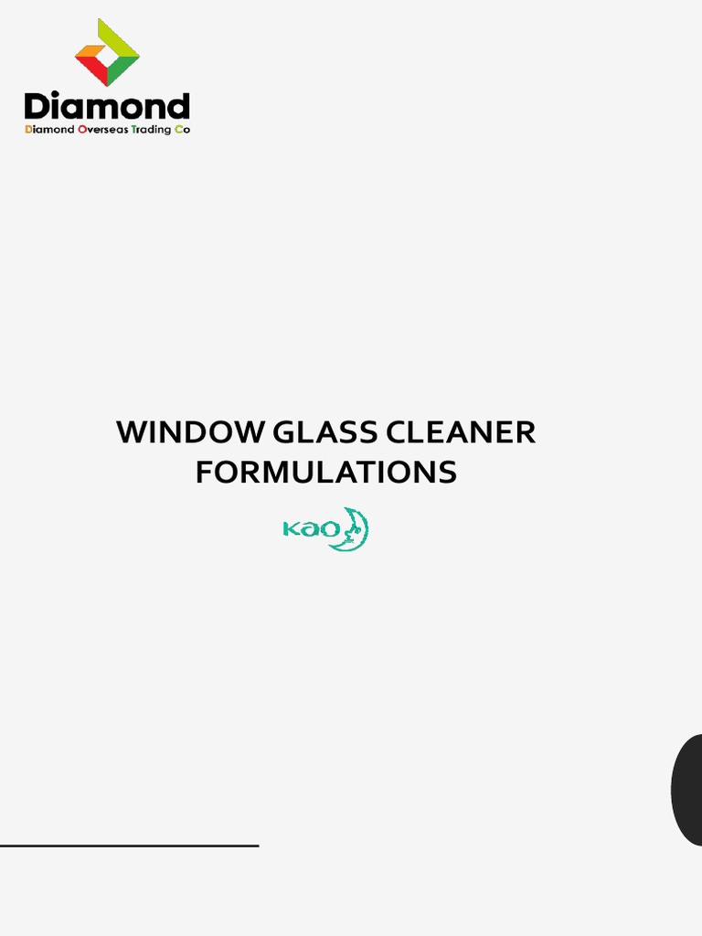 Window Glass Cleaner Formulations PDF PDF Detergent Surfactant