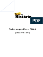 Questões sobre Roma no ENEM 2010-2018