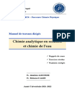 Manuel de Travaux Dirigés M36 - Chimie Analytique en Solution Et Chimie de L'eau - SMC6