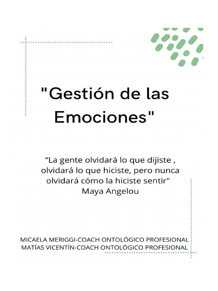 Cuadernillo Taller Emociones | PDF | Las emociones | Ira