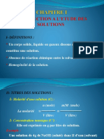 Chapitre I (S2) Chimie Des Solutions