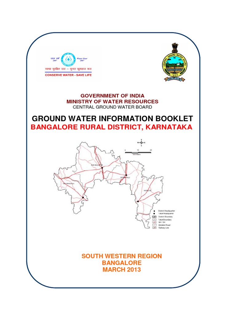 Bangalore Rural 2012 PDF Groundwater Water