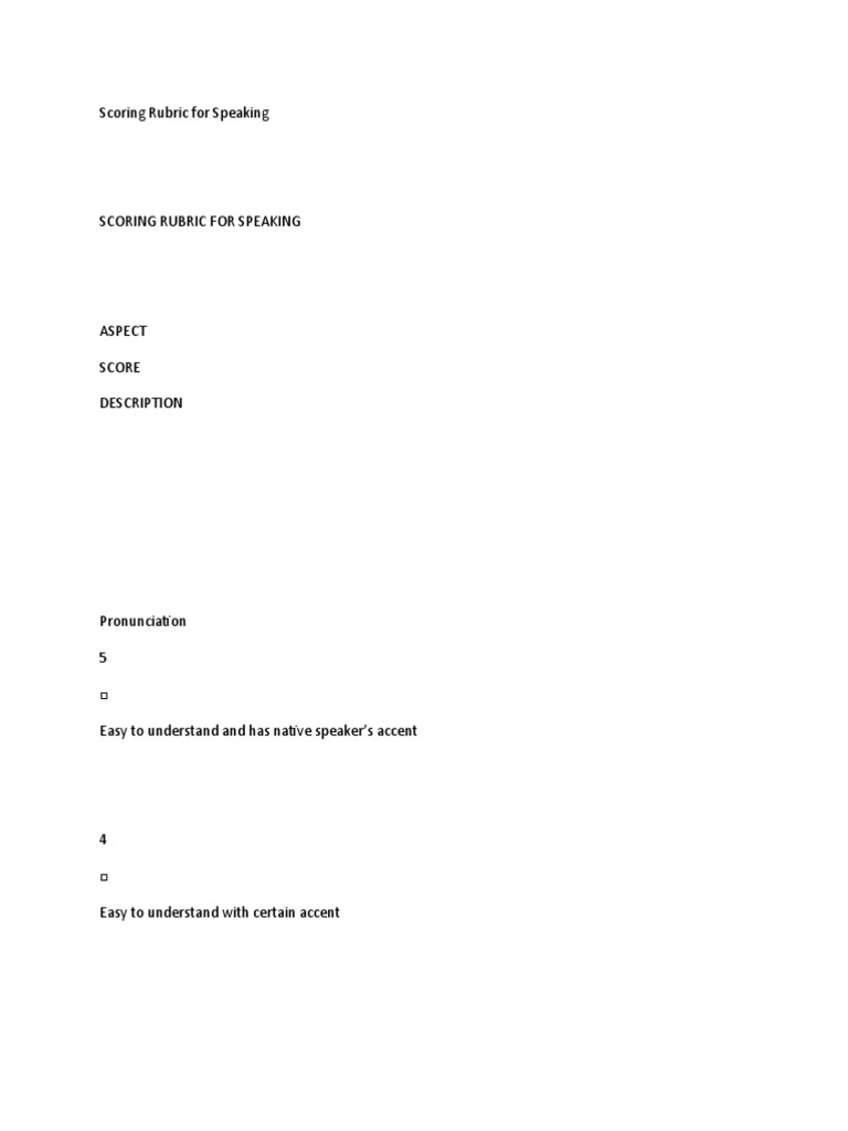 Scoring Rubric PDF