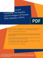 RA 10754 - An Act Expanding The Benefits and Priviledges of Persons With Disability (PWD)