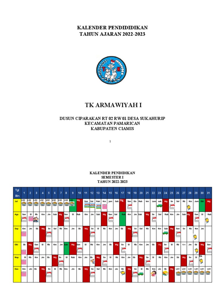 Kalender Pendidikan Semester 1 | PDF