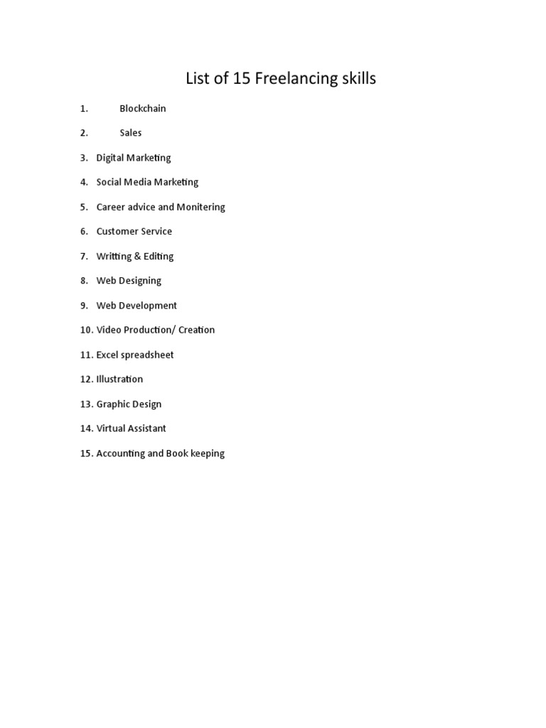Top 15 Freelancing Skills | PDF | Computers