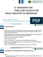 Halal Standard For Implementing Law Number 33 For Halal Industry in Indonesia