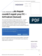 FIX_ Automatic Repair couldn't repair your PC - SrtTrail.txt (Solved) • Repair Windows™
