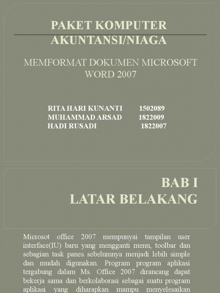 Memformat Dokumen di Microsoft Word 2007 | PDF | Komputer