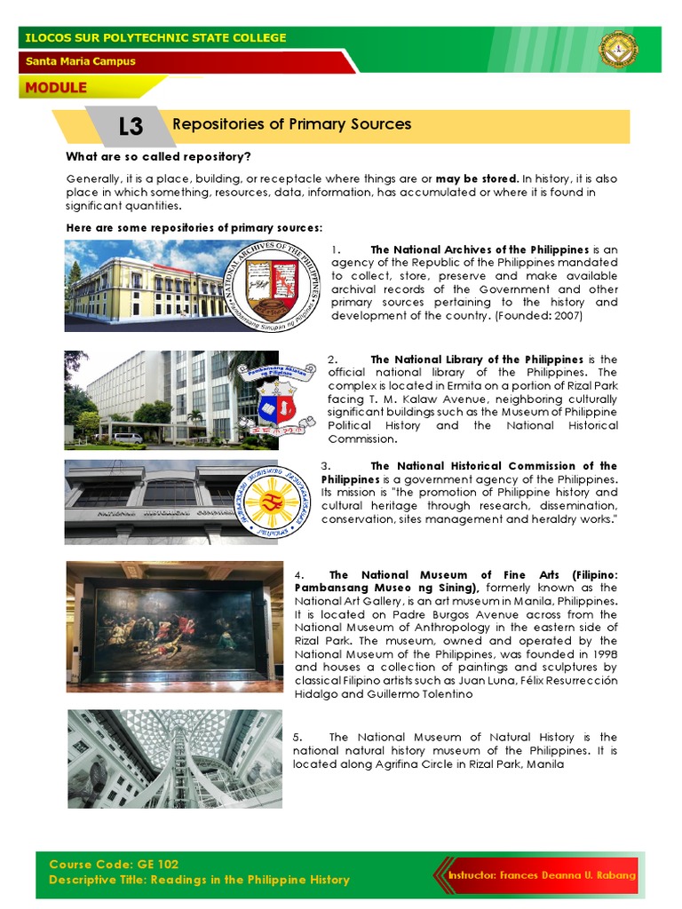 Repositories Of Primary Sources What Are So Called Repository Pdf