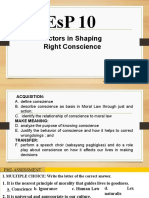 II. Factors in Shaping Right Conscience