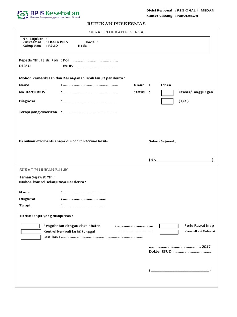 Format RUJUKAN Rawat Jalan | PDF
