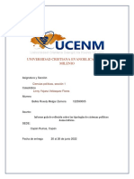 Universidad Cristiana Evangelica Nuevo Milenio: Ciencias Políticas, Sección 1 Linny Yojana Velásquez Flores