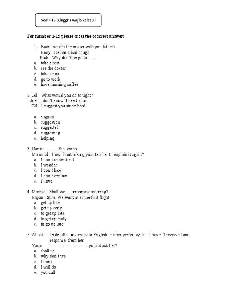 English Multiple Choice and Dialogue Questions | PDF | Adverb | Adjective