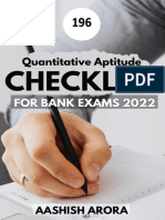 Quant Checklist 196 PDF 2022 by Aashish Arora
